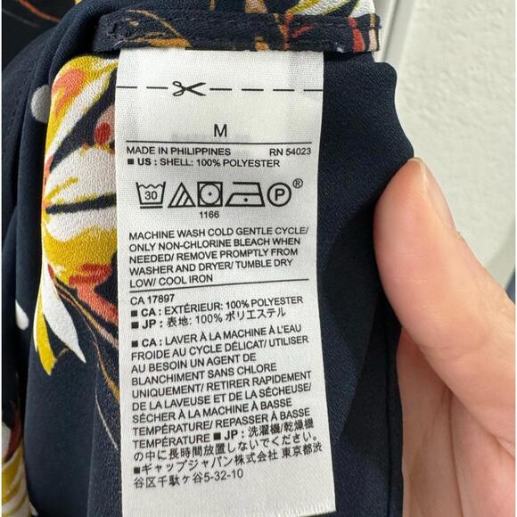 Banana Republic Floral White Dot Print Crew Neck Blouse Top Size Medium - Picture 4 of 4